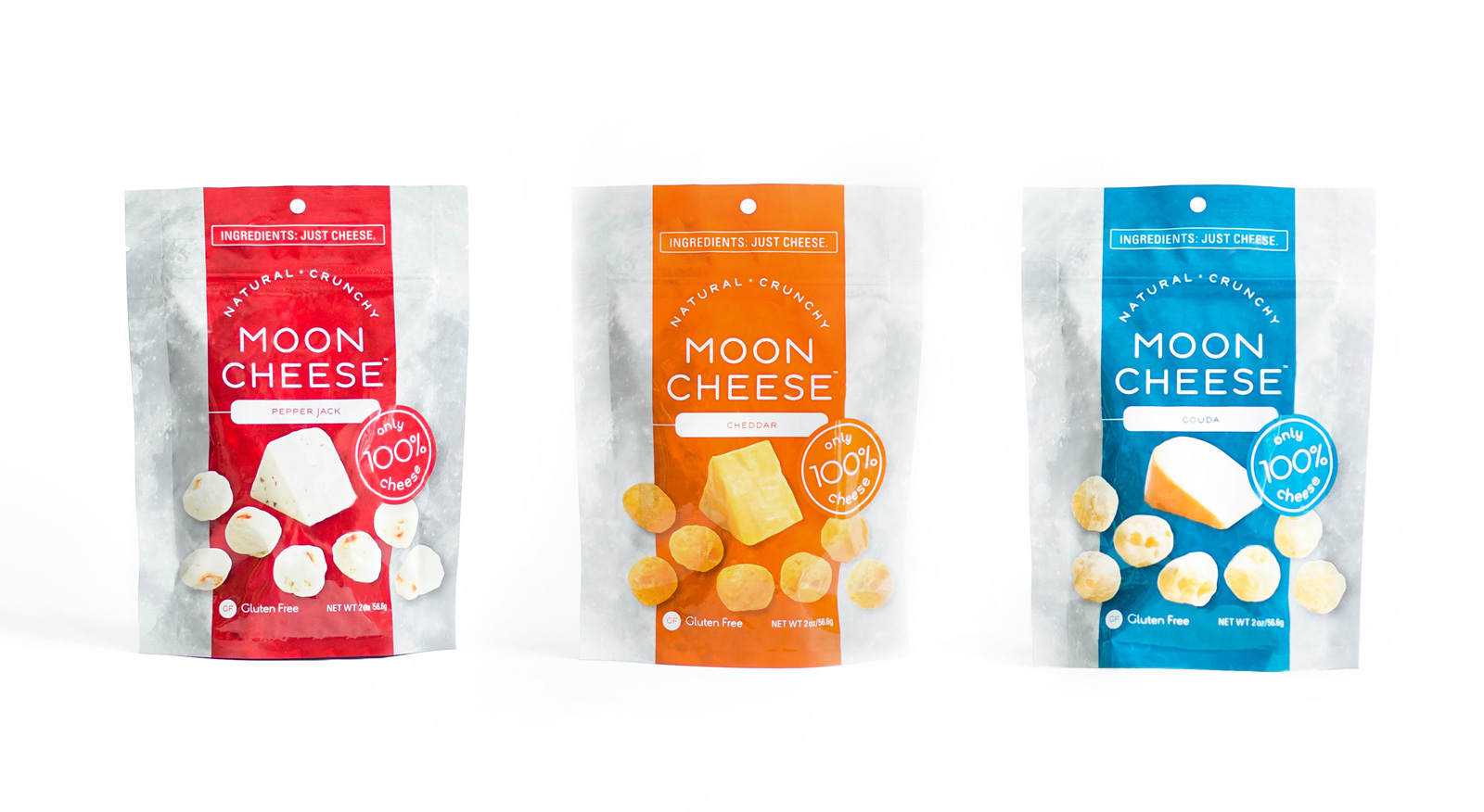 Moon Cheese snack bag range