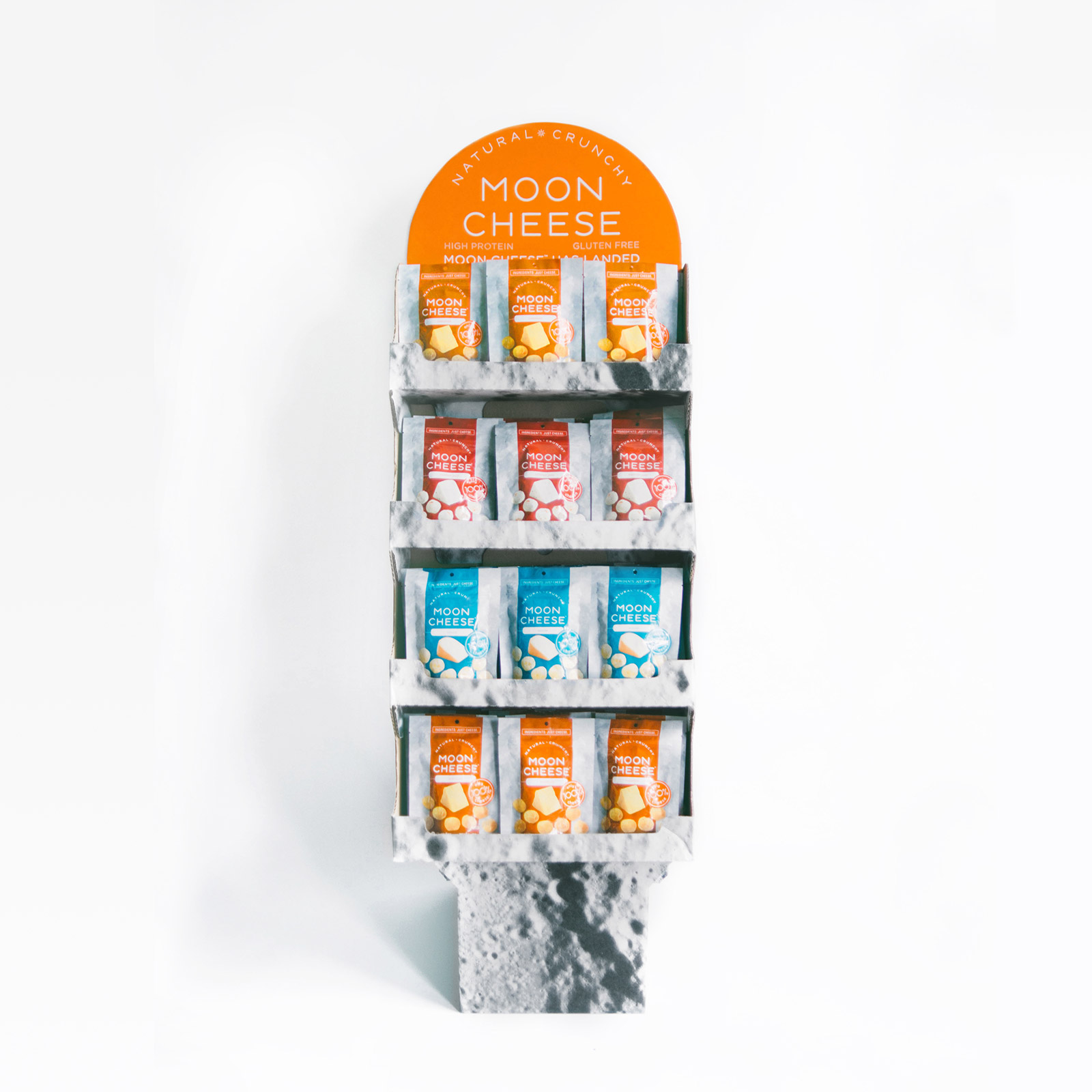 Moon Cheese retail shipper display